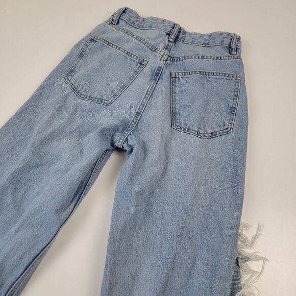 Zara Distressed High Waisted Light Wash Denim Jeans size 4 - Picture 12 of 12